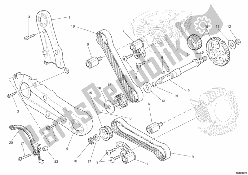 All parts for the Timing Belt of the Ducati Monster 796 ABS Thailand 2014